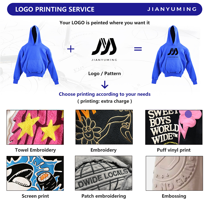 Custom High Quality Cotton Heavyweight Puff Printing Embossed Luxury Oversized Drop Shoulders Boxy Pullover Hoodies for Men