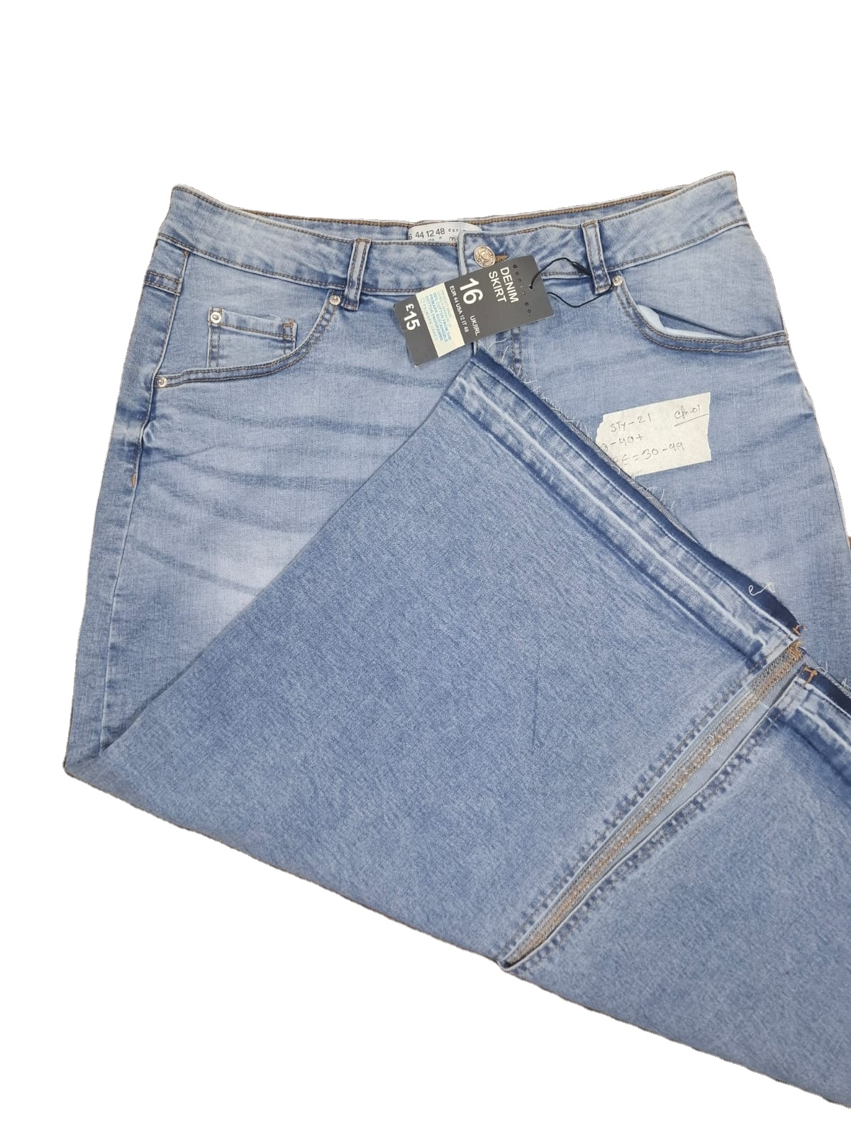 Bangladesh Ladies Denim Skirt Stock lot Factory Surplus Women Jeans Skirt Bulk Export Wholesale Ladies Denim Skirt