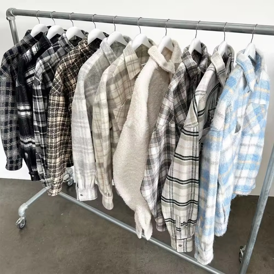 Custom Flannel Cotton Button Up Oversized Shirt Long Sleeve Plaid Fleece Flannel Shirt For Men
