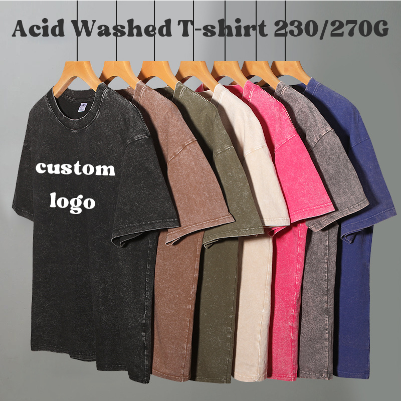 Custom Screen Print Dtg Graphic T-shirt Wholesale Blank Distressed Washed Custom logo Distressed Men's Oversize Vintage T-shirt