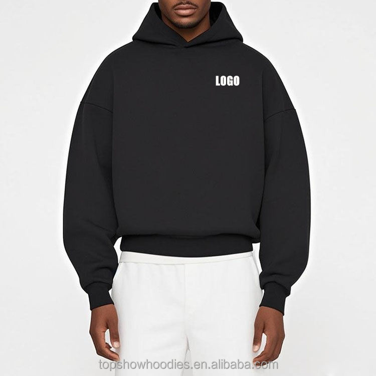 OEM Custom 100% Cotton Hoodie High Quality Heavyweight 400 420 450 500 600 Gsm Oversized Cropped Pullover Hoodie For Men