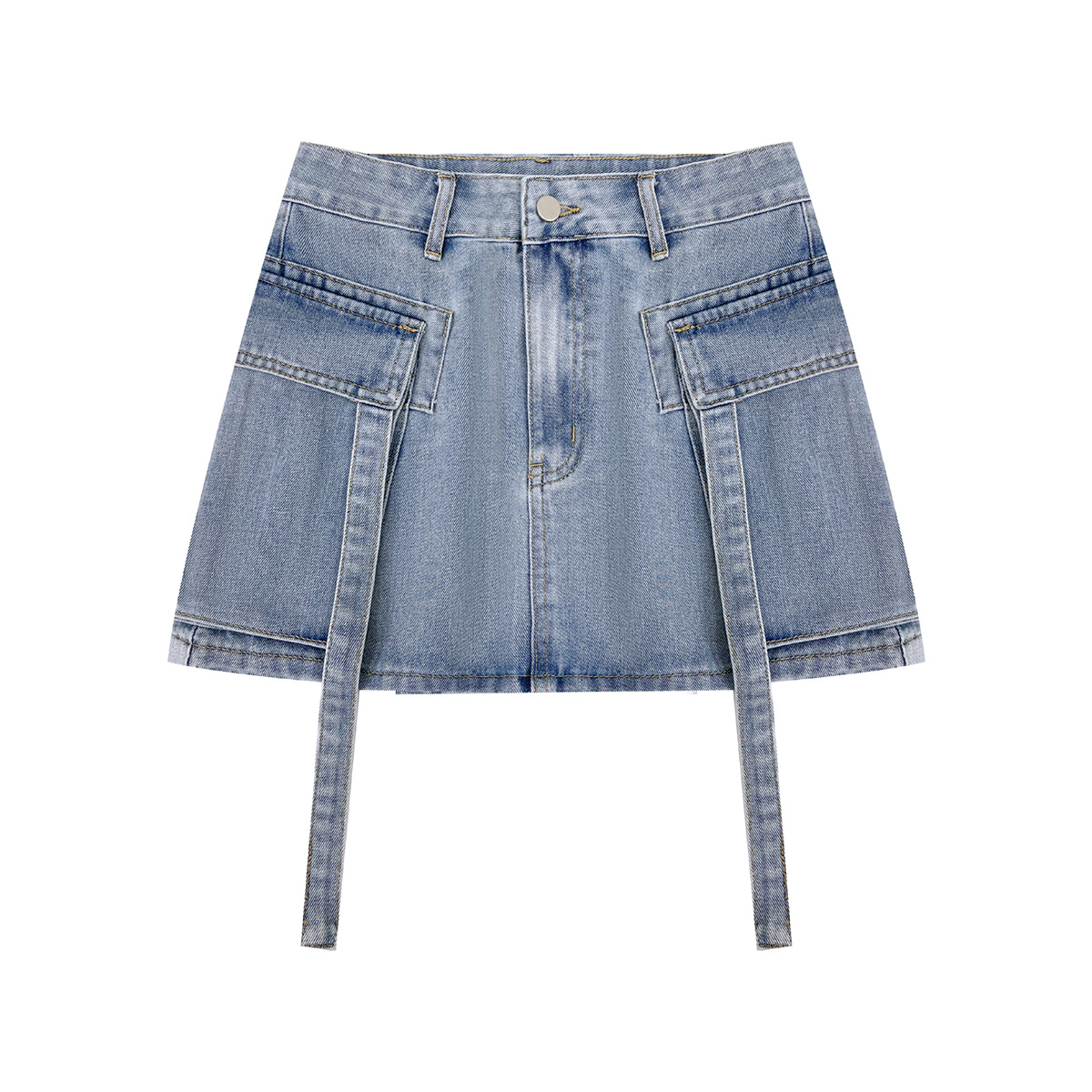 Women's Vintage Straight Denim Skirts Solid Summer Wholesale Party Light Wash Eco-Friendly Breathable Quick-Drying Casual Waist
