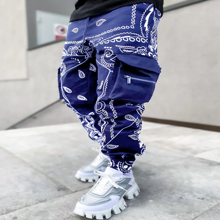 Men's Stacked Sweat Trousers High Street Hip Print Jogger Track Pants Flare Sweat Pants