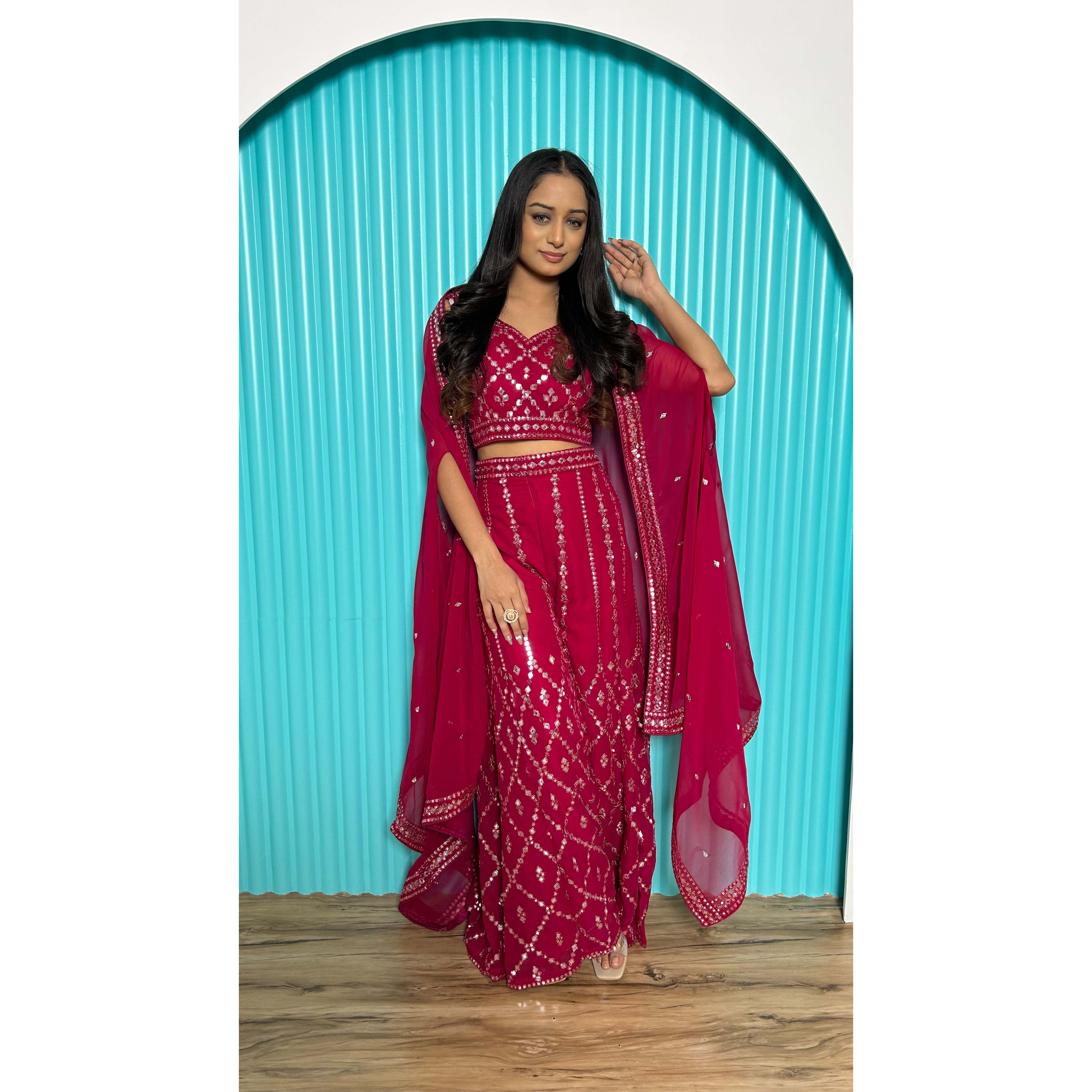 Traditional Clothing - Plazo Embroidery Layout View