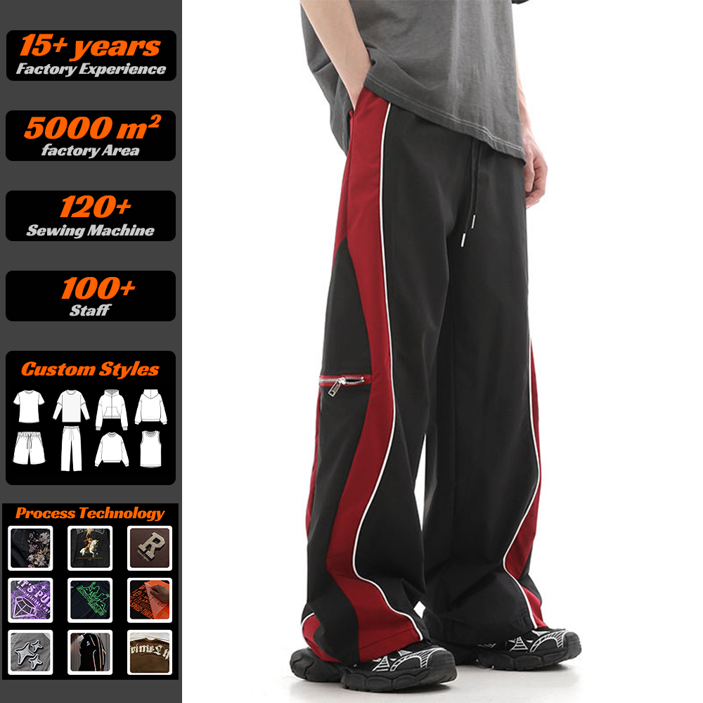 Kodo Custom High Quality Loose Fit Vintage Cargo Pants Running Multi Pockets Elastic Waist Polyester Trousers