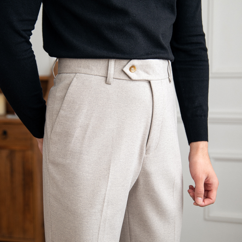 Men's Slim Customized High-waisted Gentleman Elegant and Comfortable Tapered Men's Chinos Pant