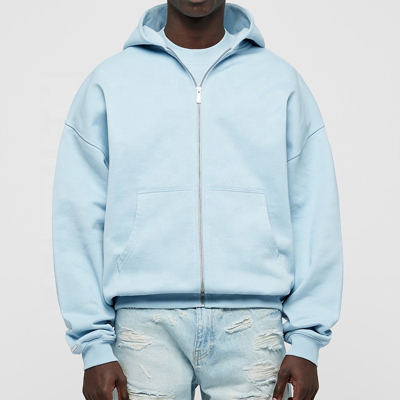 Wholesale Custom Blank Men's Zip up Hoodie Custom Logo Puff Print Cardigans With Oversize Zipper Hoodies Unisex