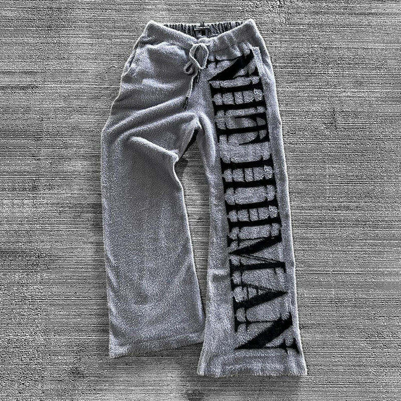 Kodo 2024 Custom Thermal Running Sporty Track Sweat Pants Mohair Stretch Corduroy Chino Men's High Street Crystal