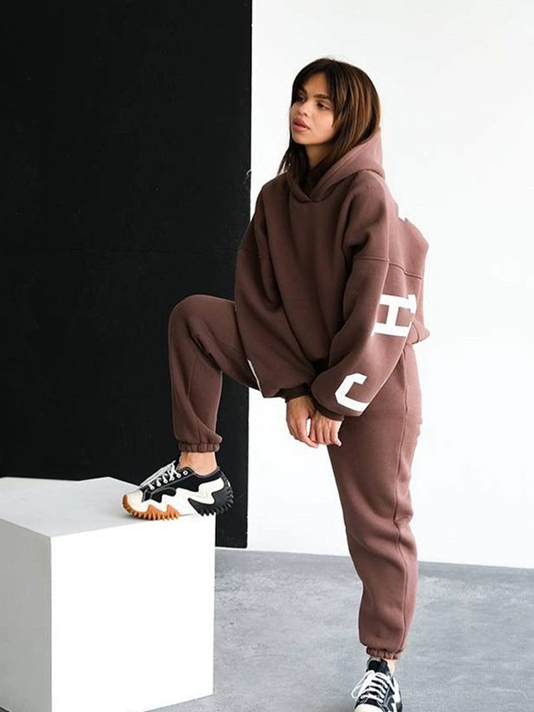 Custom Logo Hoodies and Sweat Pants Jogger Set Woman,women Tracksuit 2 Two Piece Set Sweatpants and Hoodie Set,women Hoodies
