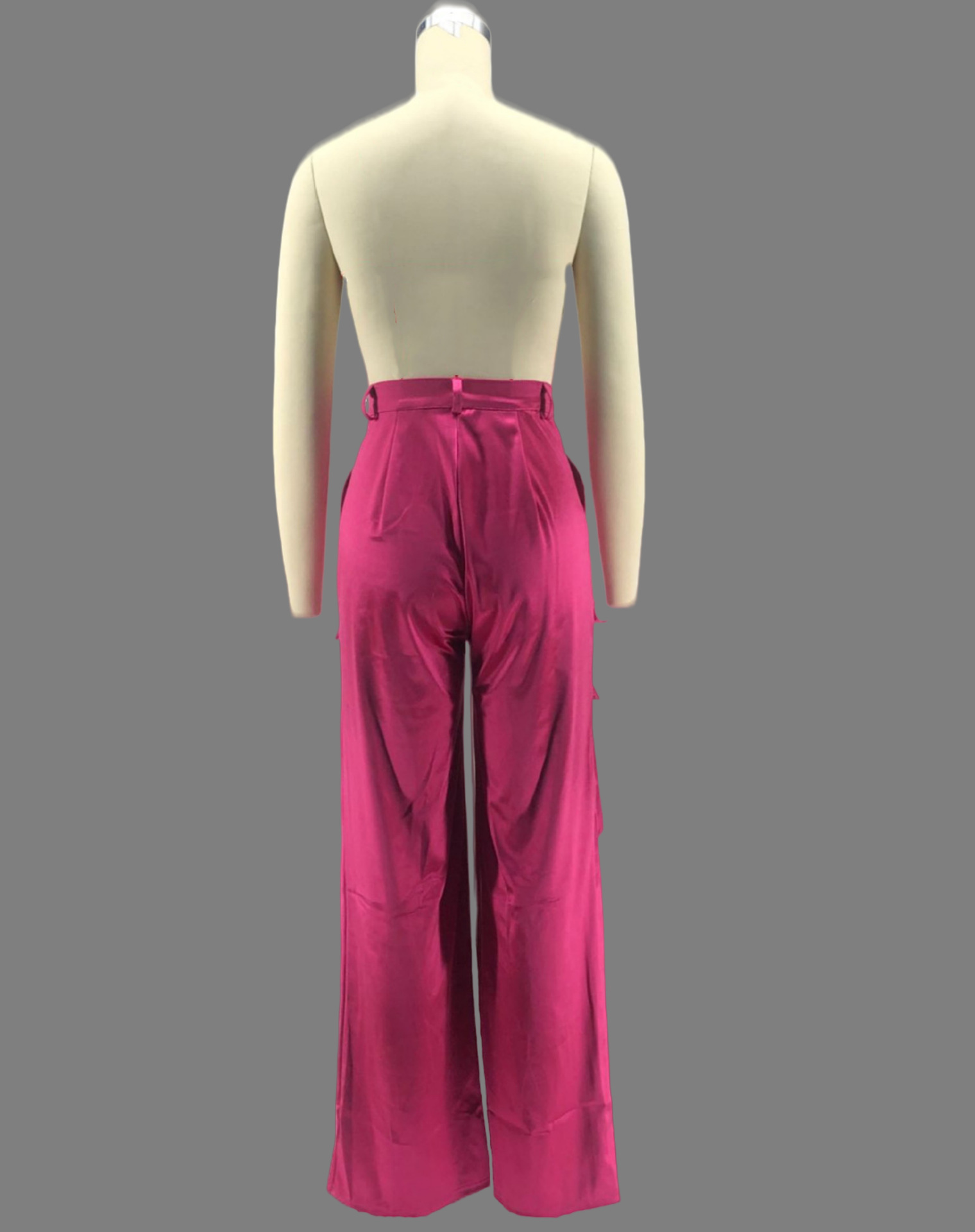 Women Fashion Multi Pocket Front Straight Jogger Pants Comfortable Solid High Waist Summer Wide Leg Streetwear Cargo Trousers