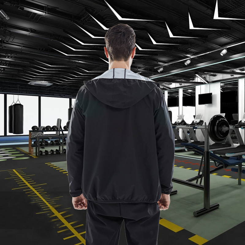 LVS Cross-border Special Men's Sports Running Fitness Windproof Solid Bomber Jacket Breathable Weight Reduction Heat Sweat