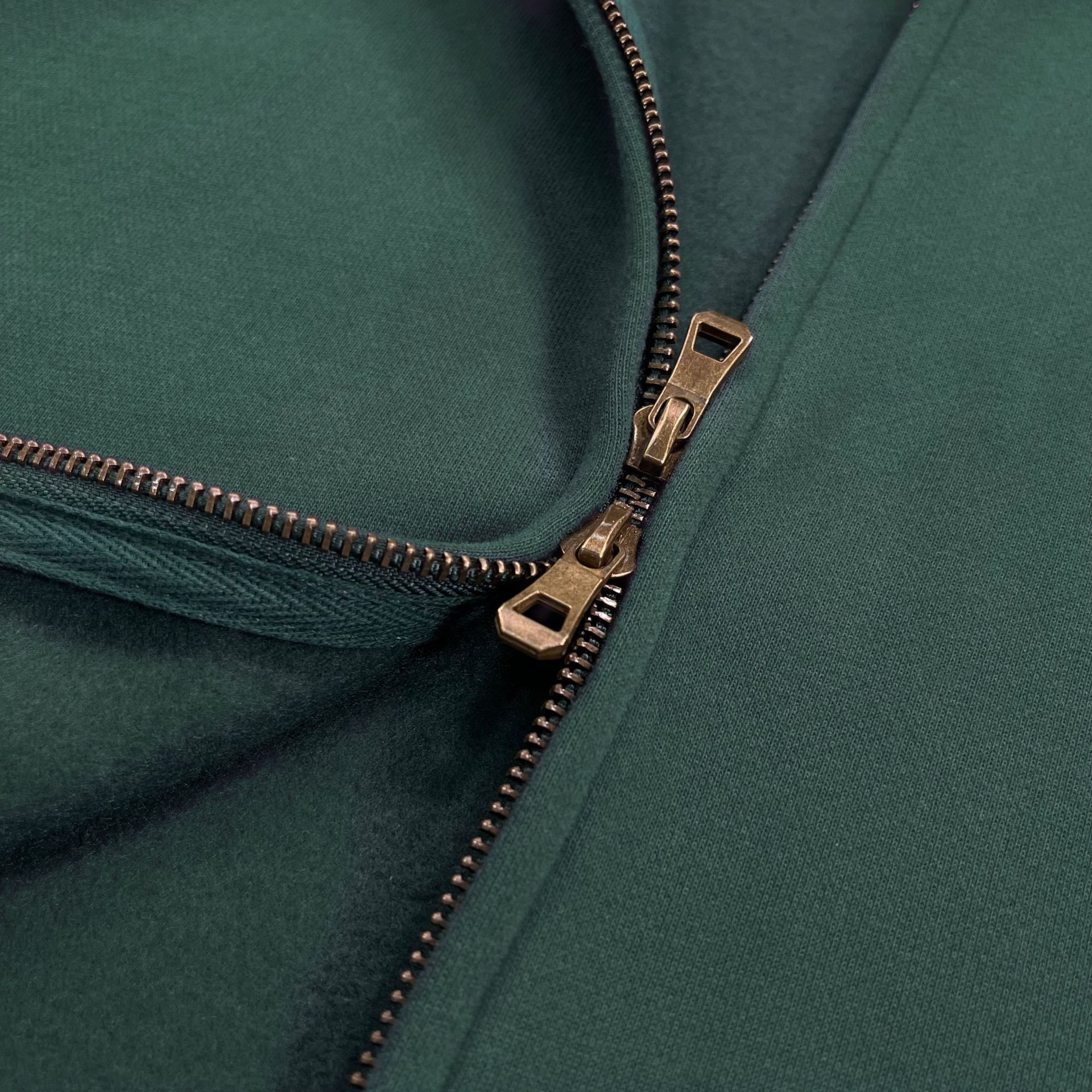 Wholesale Custom Logo Streetwear Boxy Two Way Zippers Hoodie Fleece Zip Up Hoodie