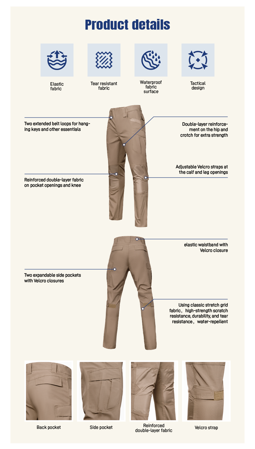 Tactical Cargo Pants Details 4