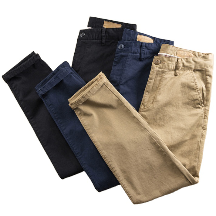 Wholesale Custom OEM/ODM Custom 100% Cotton Mens Chino Manufacturer Mens Khaki Chino Pants Mens Slim Chino