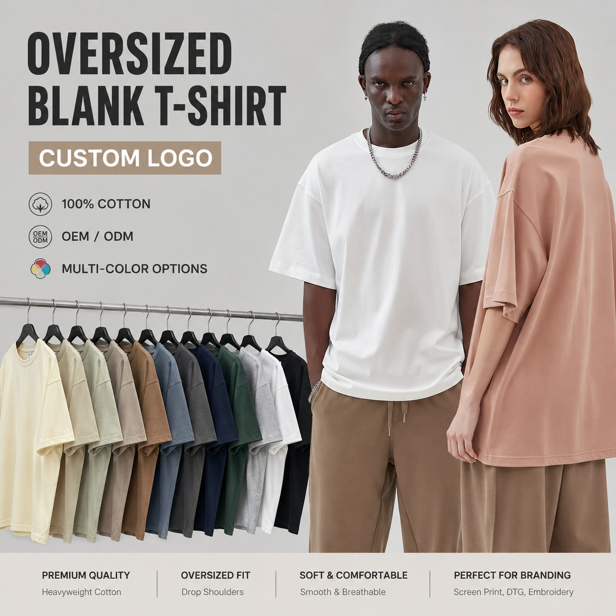 Custom Cut Sew 100 Cotton Mens Oversize T Shirt Solid Heavyweight Graphic Printing Plus Size High Quality Streetwear Top