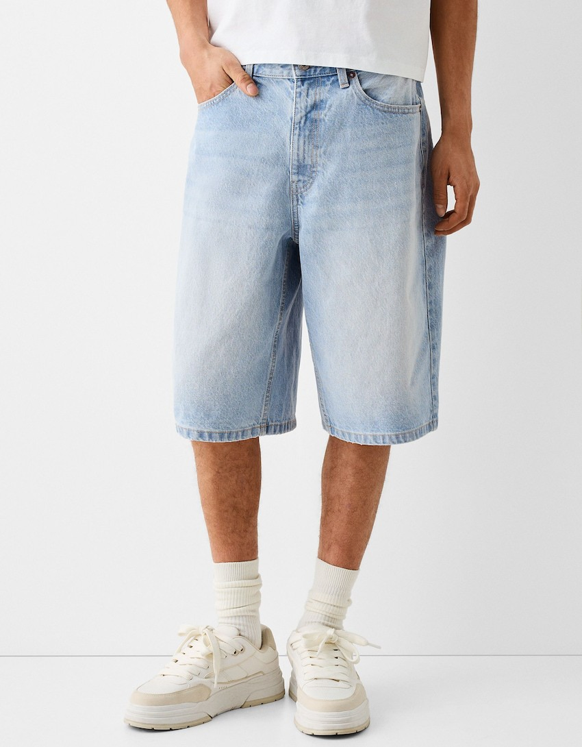 Bulk 95% Cotton 5% Spandex Straight Leg 7-9 Inch Mens Denim Shorts