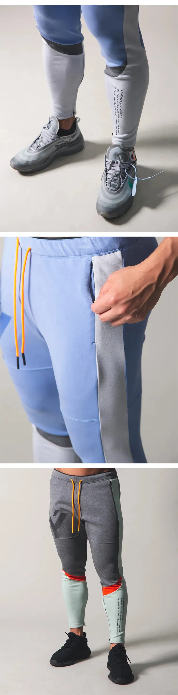 Wholesale Mens Contrast Color Cotton/Spandex Fashion Running/Jogging/Training Gym Sports/Casual Track Jogger Pants