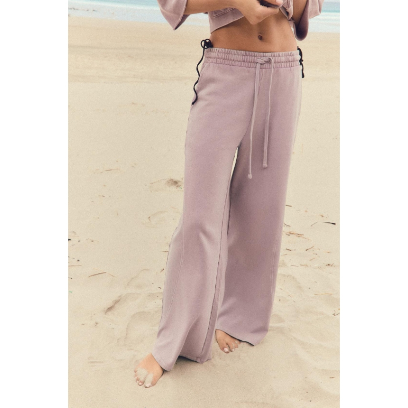 High Quality Fleece Track Pants Home Wear Yoga Pants Womens Straight Leg Terry Fleece Trackpant