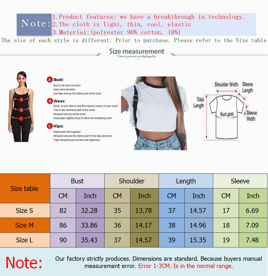 Size Chart for T shirt
