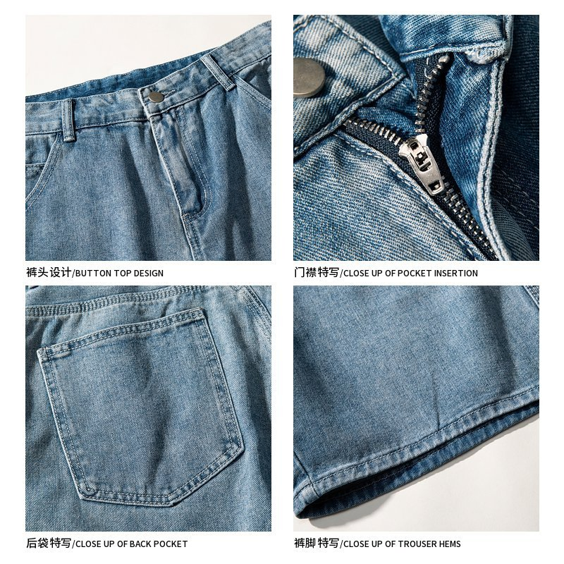 2025 New Summer New Men Fashion Stretch Causal Short Jeans Denim Shorts Blue Black Denim Swear Mens Shorts - Denim Shorts and Men Shorts Price