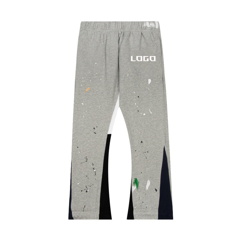 Premium Patchwork Galleries Waistband Men's Pants Trousers: High Quality Casual Flared Jogger Track Stacked Sweatpants