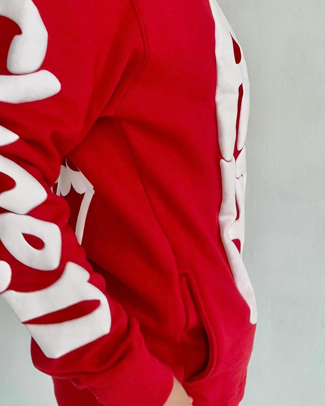 High Quality Wholesale Streetwear Graphic Sweatshirt Custom Logo Drop Shoulder Heavy Puff Print Cotton Plain Blank Zip Up Hoodie