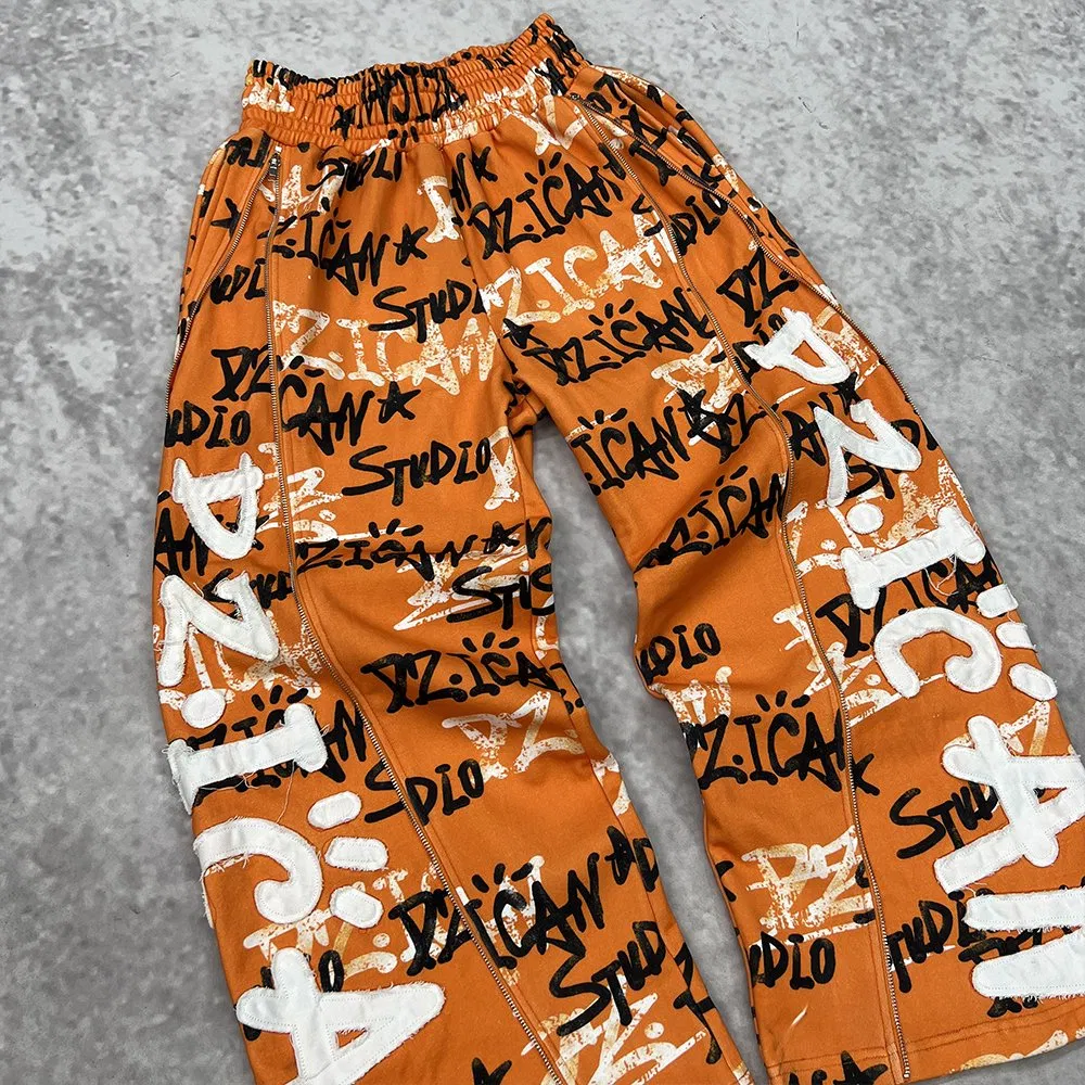 Rackpants 100% Cotton Street Fashion Baggy Track Pants Sweat Pants Men Jogger Pants Sweatpant