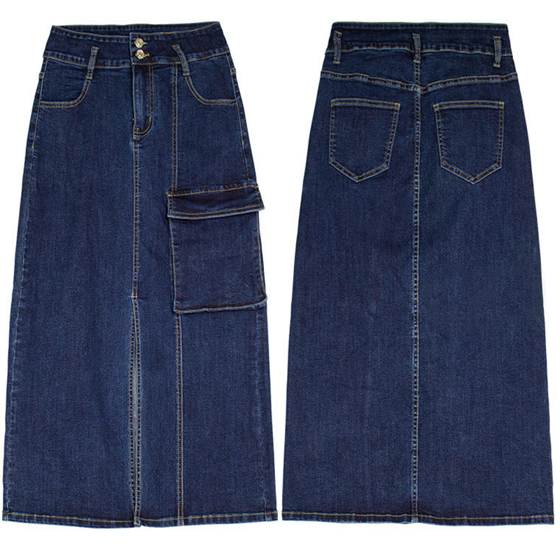 China Factory Wholesale Women's Elegant Long Denim Skirt Customized Vintage Fashion for Spring Summer Autumn Winter