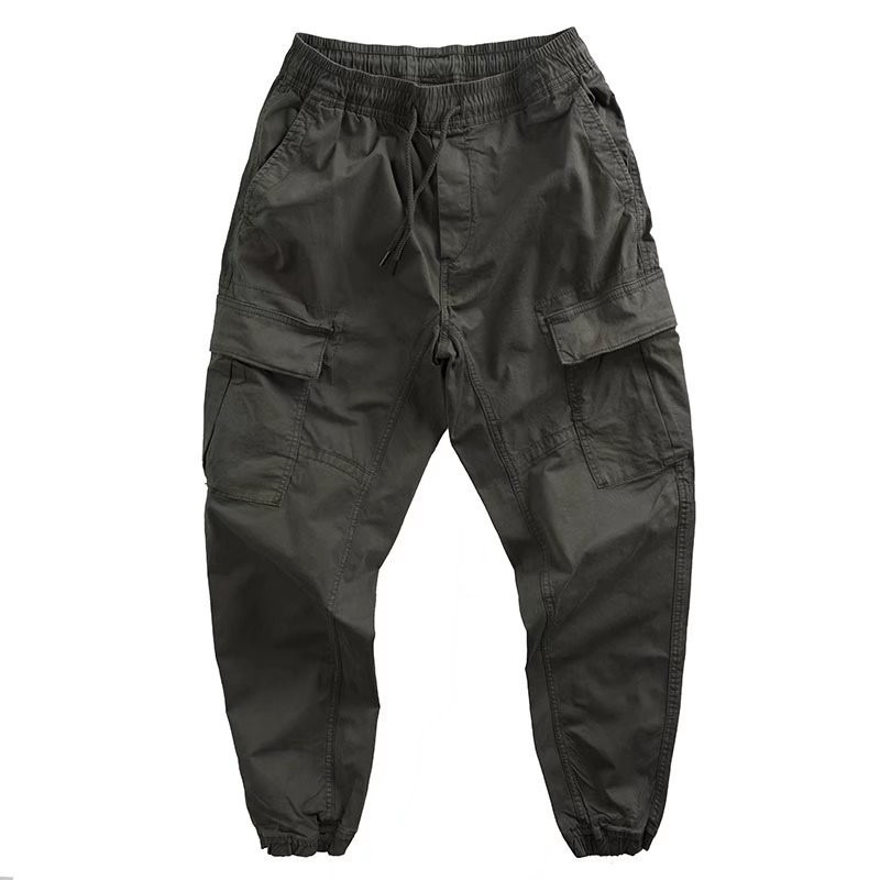 New Autumn Spring Lightweight Cargo Pants Men'S Slim Fit Cotton Khaki Multi-Pockets Black Tactical Cargo Pants Mens