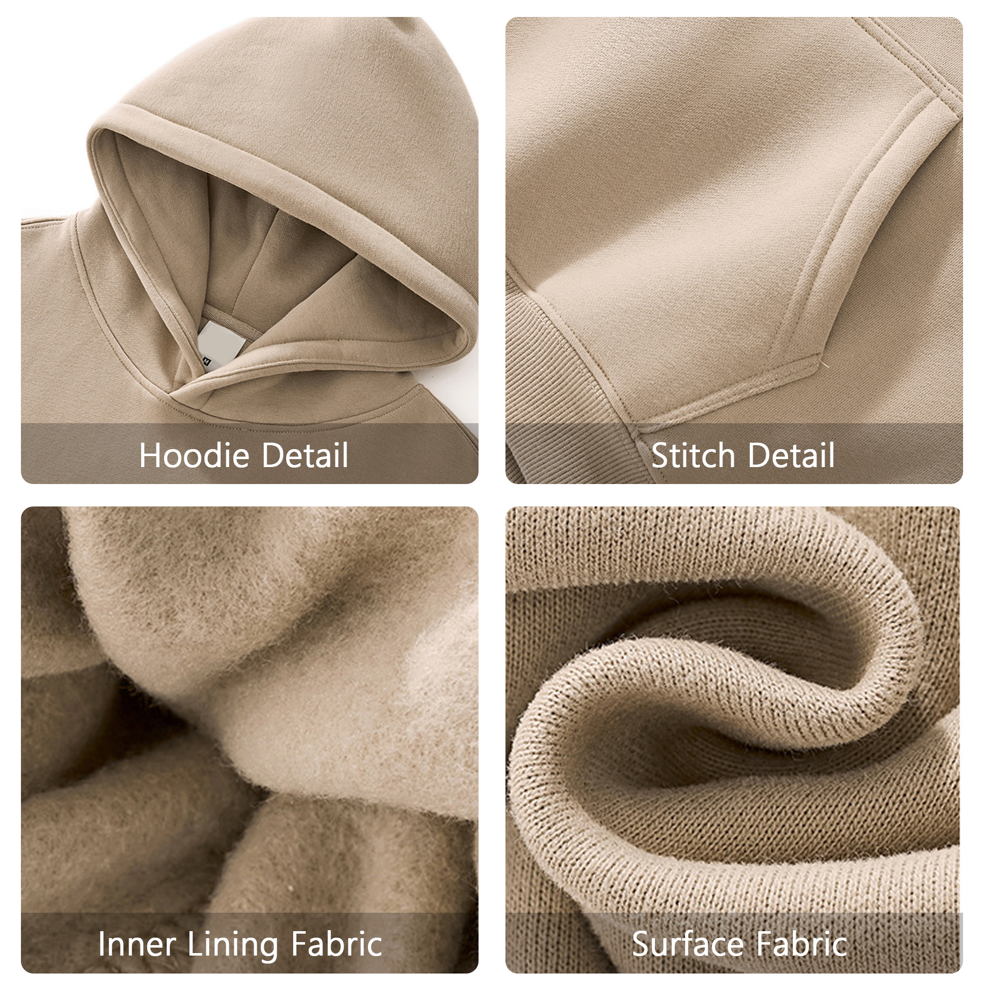 100% Cotton Hoodies Blank Thick Fleece Heavy Weight Oversized Hoodies Custom Print Logo Men's Hoodies &amp; Sweatshirts