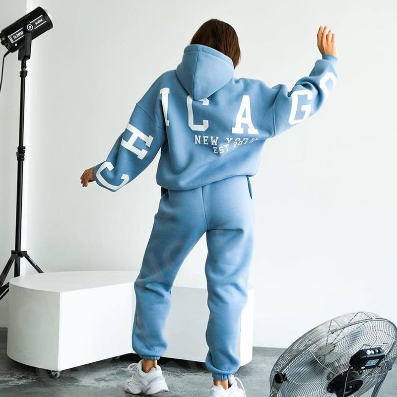 Custom Logo Hoodies and Sweat Pants Jogger Set Woman,women Tracksuit 2 Two Piece Set Sweatpants and Hoodie Set,women Hoodies