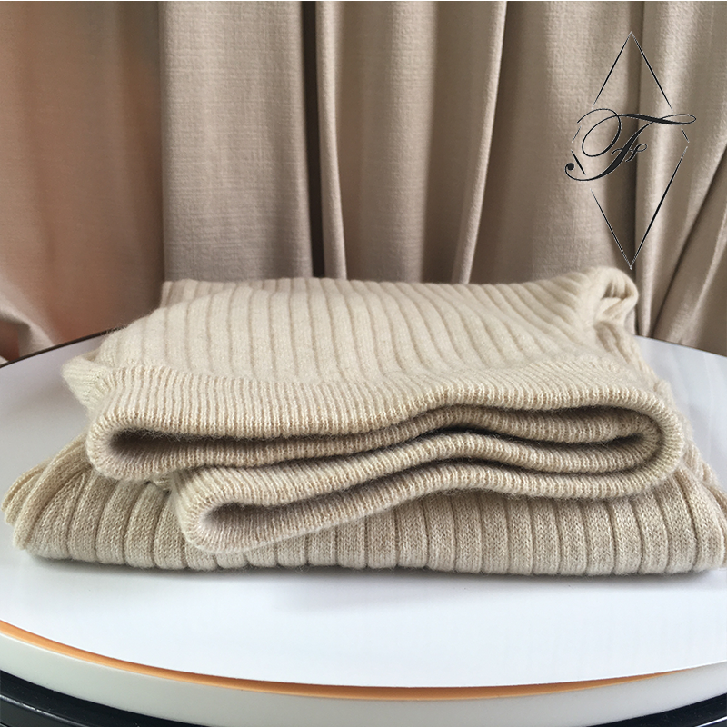 Winter Wide Leggings Ribbed Cashmere Knit Track Pants for Women