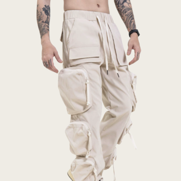 Factory Sale Men's Casual Sports Long Cargo Pants with Multi-Pockets Custom Color Work Trousers Straight Pattern