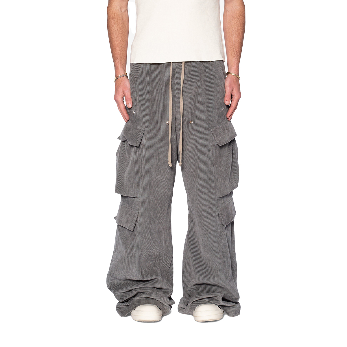 XUCHANG High Quality Grey Custom Color Heavyweight Chenille Vintage Trousers Breathable Corduroy Cargo Pants for Men