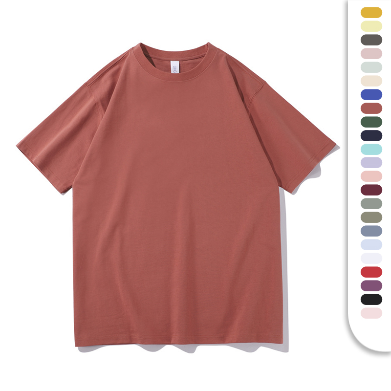 Unisex 230G Cotton Short Sleeve T-Shirts Custom Graphic Plain Crew Neck Uniform Tees Available in Multiple Colors