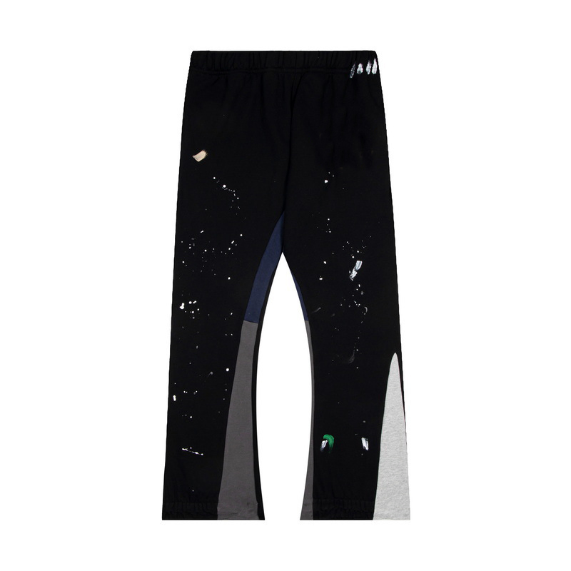 Premium Patchwork Galleries Waistband Men's Pants Trousers: High Quality Casual Flared Jogger Track Stacked Sweatpants