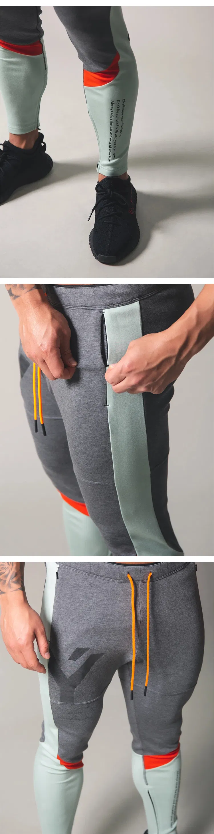 Wholesale Mens Contrast Color Cotton/Spandex Fashion Running/Jogging/Training Gym Sports/Casual Track Jogger Pants