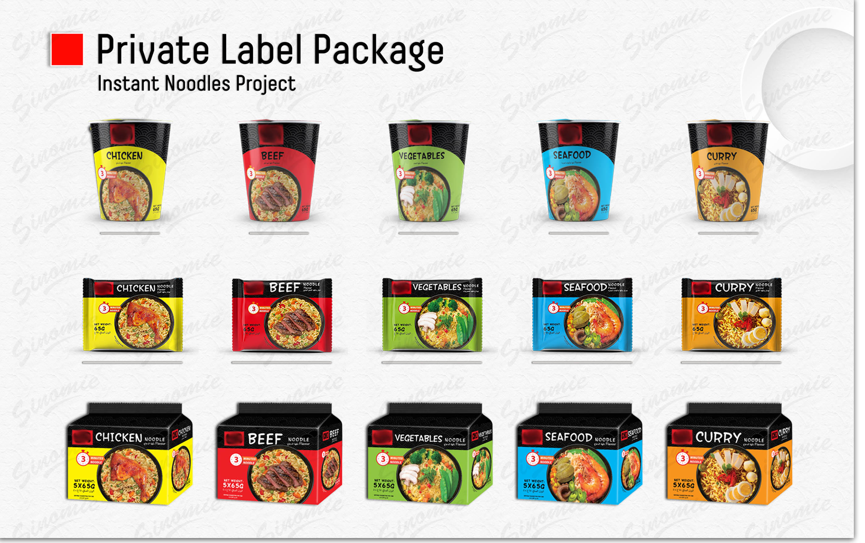 Wholesale Chinese Bag & 5PCS Package Oem Health All Flavor Instant Noodles