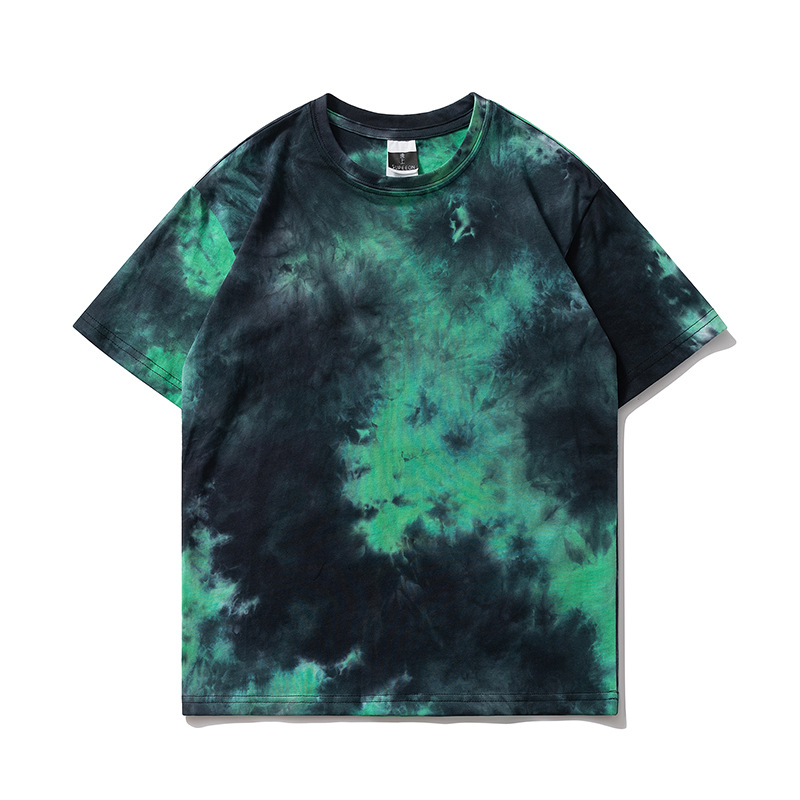 Fashion Heavyweight Tie-Dye Graphic Tee 180gsm 100% Cotton Soft Gradient Color Unisex Streetwear Custom Printing T-shirt for Men