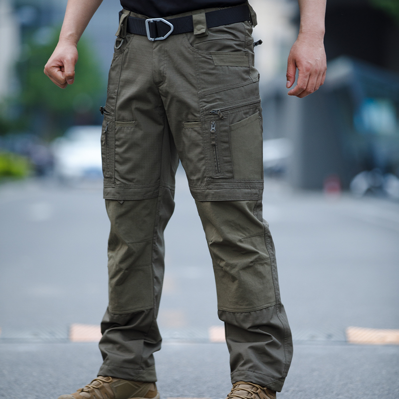 Men's Tactical All-Terrain Cargos Pants Waterproof Mid Waist Drawstring Closure Trousers