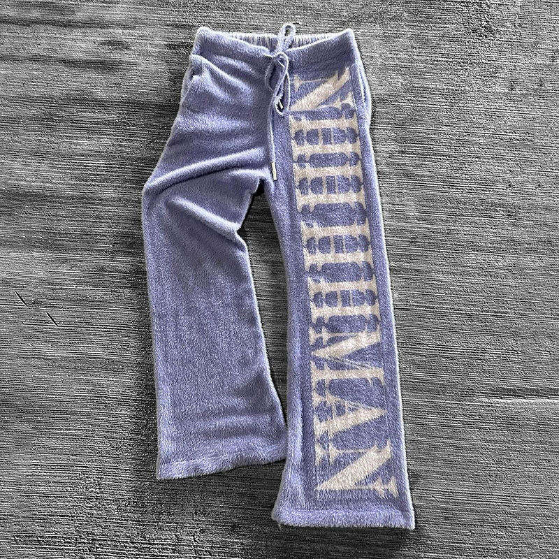 Kodo 2024 Custom Thermal Running Sporty Track Sweat Pants Mohair Stretch Corduroy Chino Men's High Street Crystal