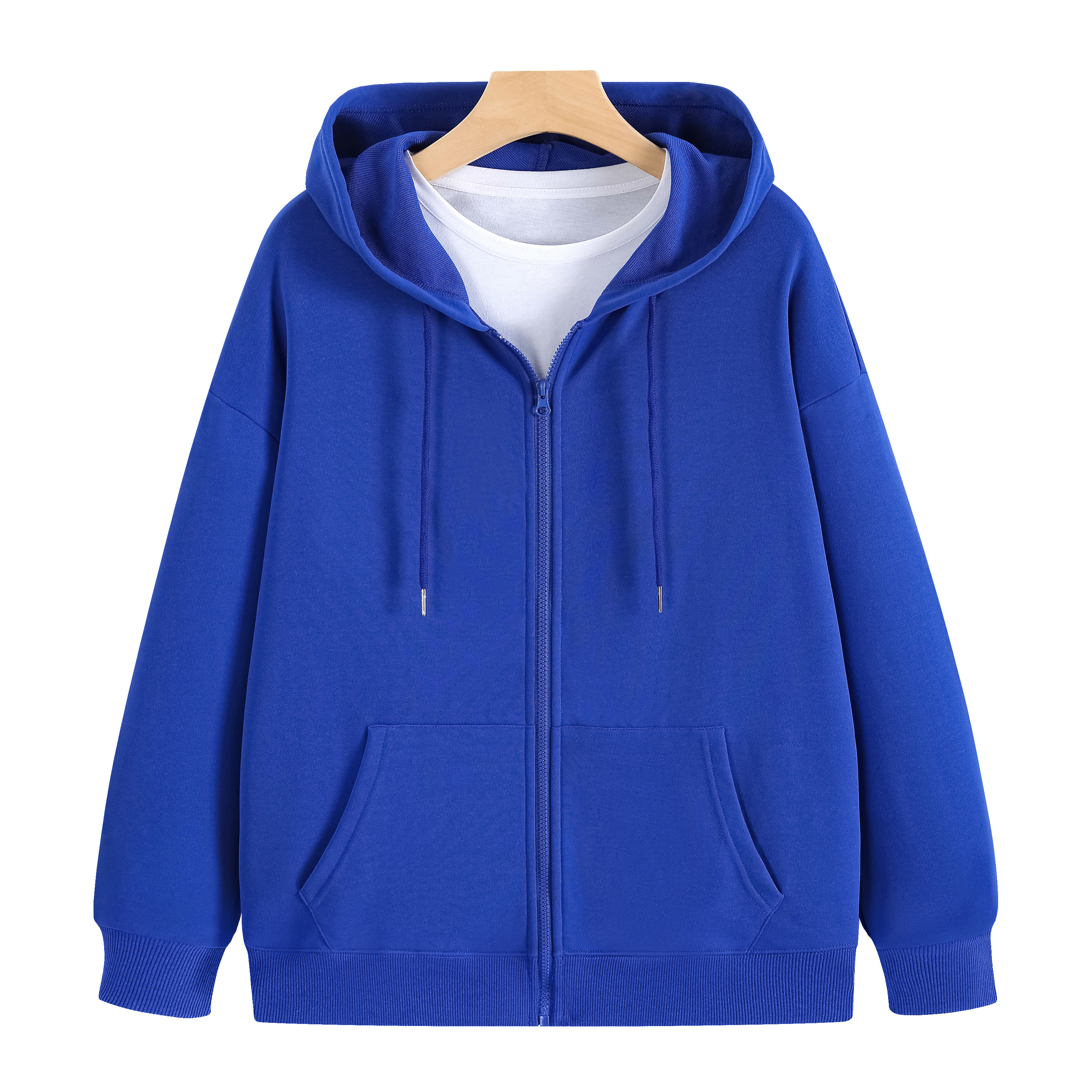 Fashion Outdoor Custom Printing Hoodie French Terry Oversized Silk Screen Printing Zipper Up Hoodies