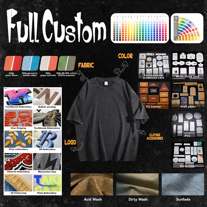 OEM 300Gsm Heavyweight Cotton Drop Shoulder Boxy Oversized T-shirts Print Graphic Tee Designer Streetwear Custom Logo Men T Shir