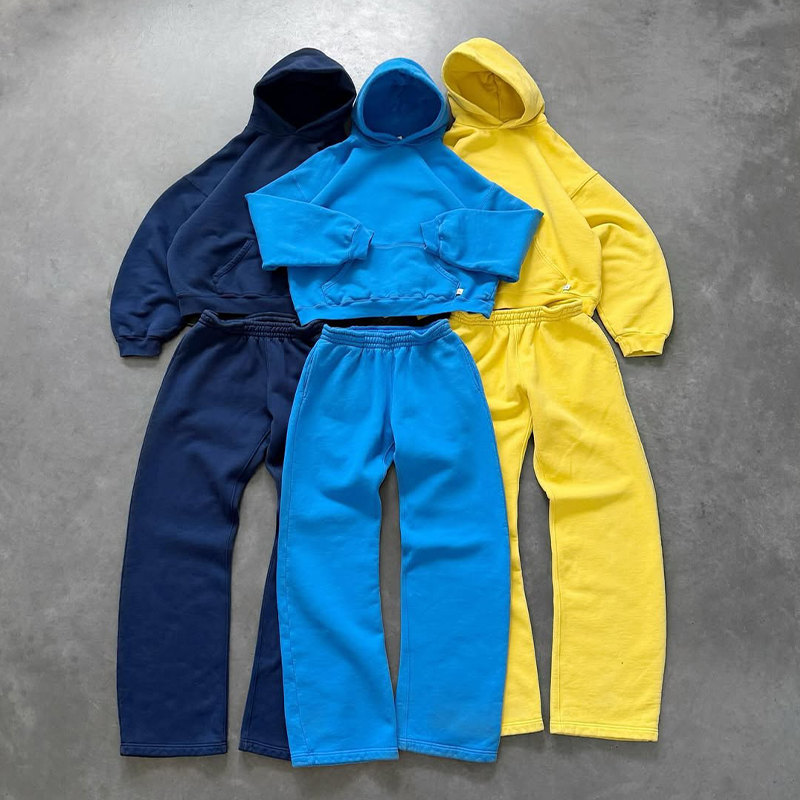 High Quality Sportswear Tracksuits Unisex Pullover Baggy Oversized Gym Set Jogging Suits Blank Hoodie And Jogger Sweatpants Sets