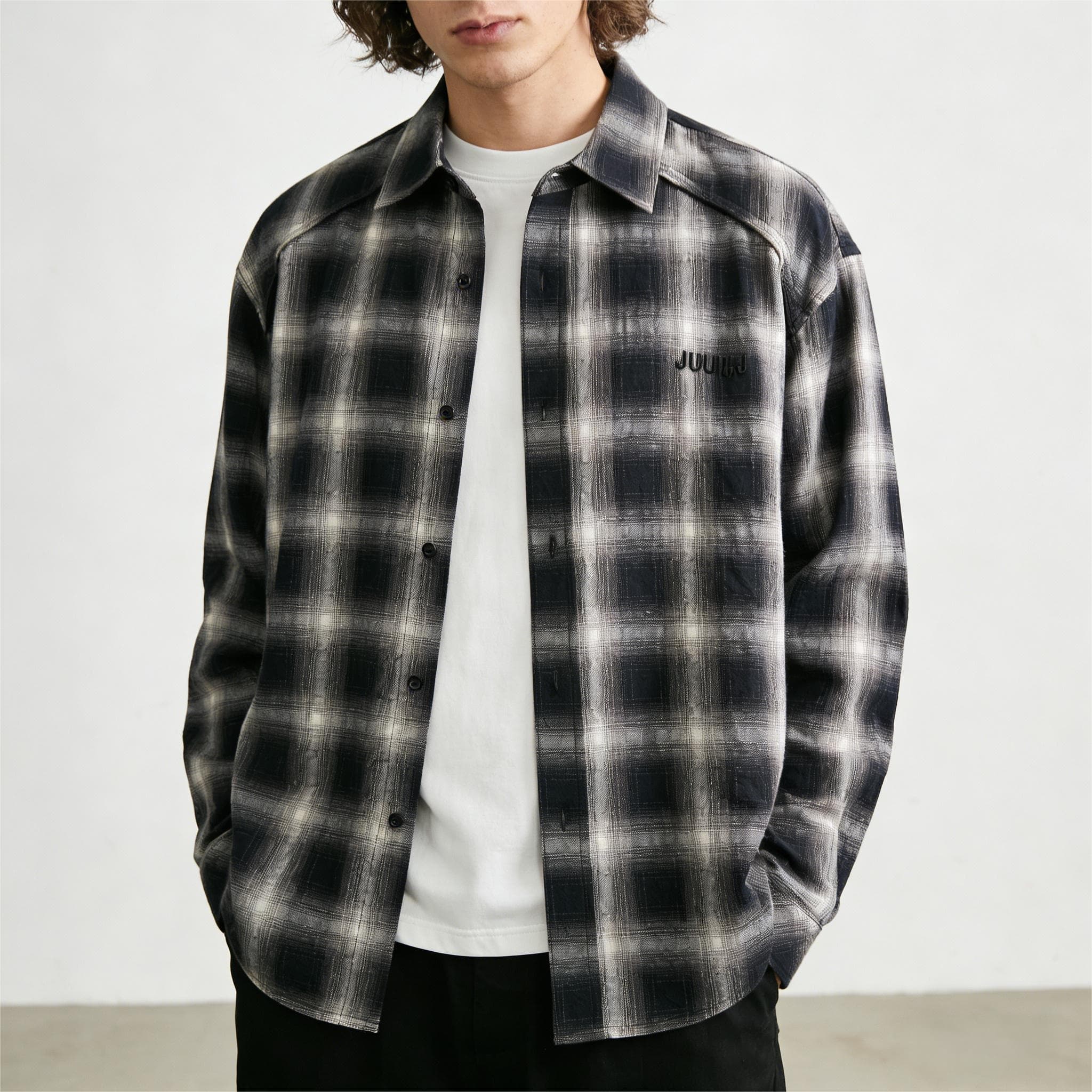 Custom Logo Comfortable Long Sleeve Shirts With Open Pockets Wholesale Casual Men Plaid Flannel Shirt
