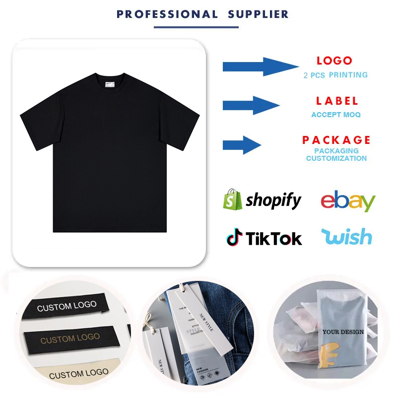 Casual Vintage Plus Size100% Cotton Oversized Graphic Tees Dtg Print Big&amp;Tall Clothing Solid Pattern Men's T-Shirts