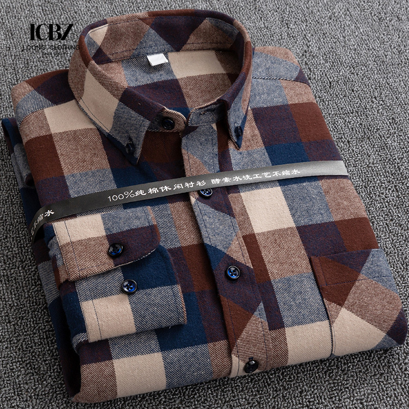 LCBZ Factory Wholesale Low MOQ Man Fabric Shirt Flannel Long Sleeve Custom Design Shirts For Man