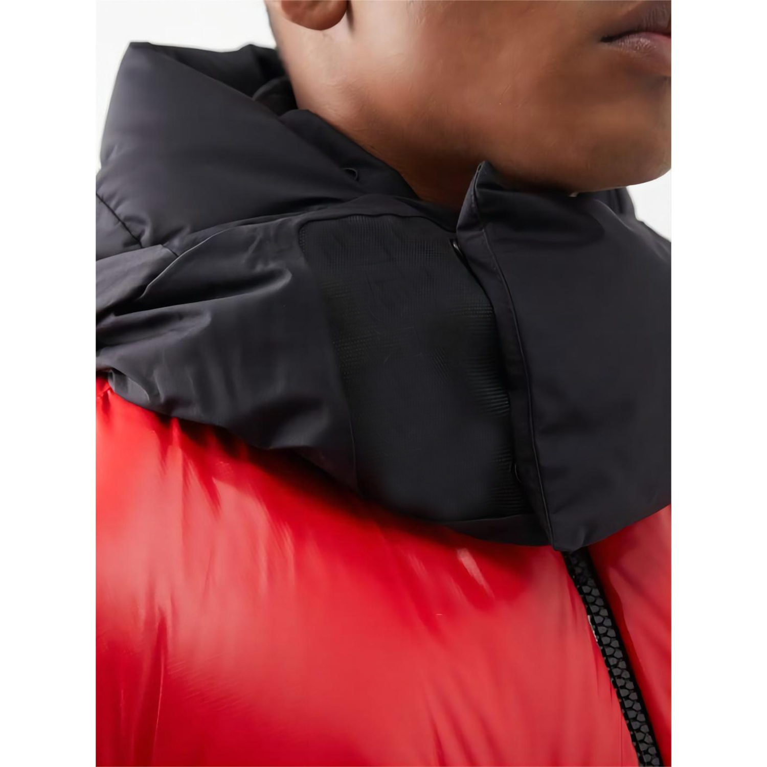 Men's Custom Red Bomber Puffer Coat Shinny Waterproof Goose Down Jacket Zipper Closure Plus Size Casual Style Windproof Feature