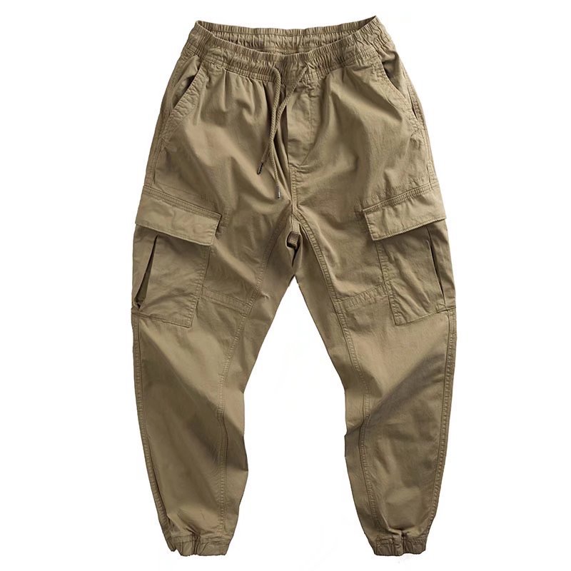 New Autumn Spring Lightweight Cargo Pants Men'S Slim Fit Cotton Khaki Multi-Pockets Black Tactical Cargo Pants Mens