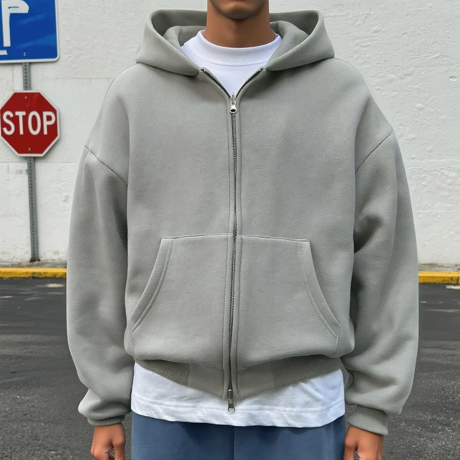 YITE Custom 100% Cotton Double Zipper Hoodies Blank Thick Fleece Heavy Weight Oversized High Quality Men's Hoodies Sweatshirts